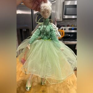 Green One of a kind with exquisite details Fairy Doll with Wings